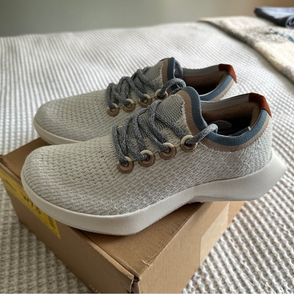 Allbirds Women's Tree Dasher 2 - Blizzard/Rustic Cobalt - Picture 6 of 12